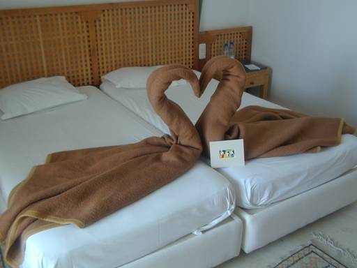 more swans made from the bed blankets, by the room maid ...